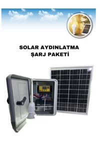 Güneş enerjili taşına bilir 2 lambalı ve cep telefon şarj cihazı özellikli aydınlatma paketi